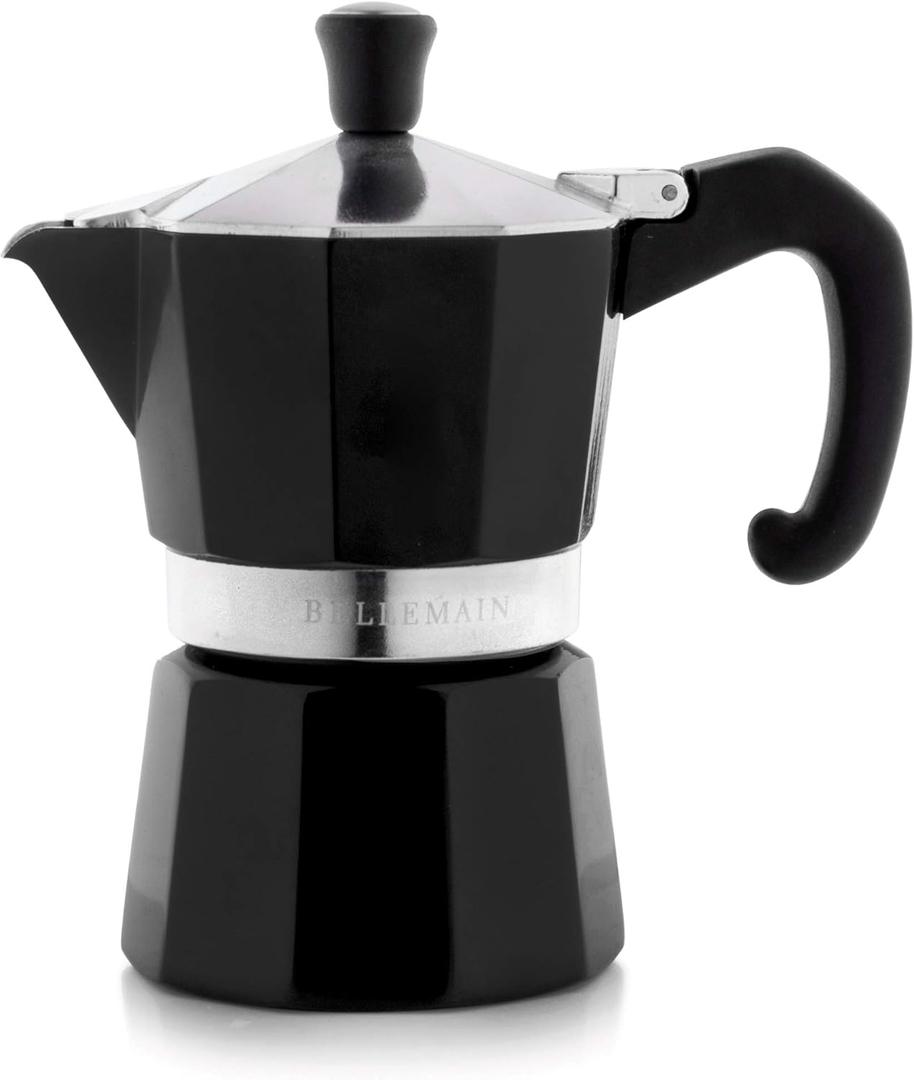 Bellemain Stovetop Espresso Maker | Italian Moka Pot Espresso Maker, Classic Aluminum Design Mocha Pot for Home Brewing & Camping | Easy to Use & Clean - 3-Cup, Black Bellemain Stovetop Espresso Maker | Italian Moka Pot Espresso Maker, Classic Aluminum Design Mocha Pot for Home Brewing & Camping | Easy to Use & Clean - 3-Cup, Black