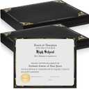 Fainne 100 Pcs Certificate Holder Foil Border 8.5 x 11 Inch Single Sided Award Certificates Cover for Letter Size Cardstock Document Paper Diploma Graduation School Marriage Supplies(Black)