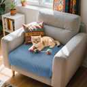 Hokway Stretch Couch Cushion Slipcovers Reversible Cushion Protector Slipcovers Sofa Cushion Protector Covers(Denim Blue, Small)