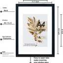 A4 Picture Frame Black 3 Pcs set can Display 6x8 Picture with Mat or A4 Without Mat on the Wall