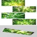 4 Pcs 1 x 4 Feet Fluorescent Lights Covers Magnetic Ceiling Light Cover with 8 Magnets Fluorescent Light Filters for School Classroom Home Drop Lamp Decor (Forest)