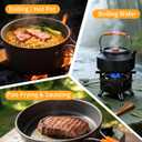 Collapsible Camping Cookware Set, Portable 4-in-1 Outdoor Camping pots and Pans Set with Nonstick Frypan, Pot, Kettle & Carry Bag, Hard-Anodized Aluminum for Camping, Hiking (2-6 Person)