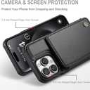 Vinich for iPhone 15 Pro Max Wallet Case with Card Holder, RFID Blocking Credit Slots Kickstand Shockproof Phone Cover Fit for iPhone 15 Pro Max 6.7" Black
