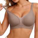 Womens Wireless Jelly Balconette Bra No Underwire Seamless Push Up Bras Mesh Sexy Deep V Everyday Tshirt Bra (XXL)