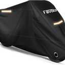 Favoto Motorcycle Cover Waterproof Outdoor Night Reflective All Season Rain Sun Dust Protection Universal Fit Powersports Vehicle Cover with Lock-Holes Fits up to 104" Motorcycles