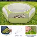 Pawaboo Small Animals Playpen, Waterproof Small Pet Cage Tent with Zippered Cover, Portable Outdoor Yard Fence with 3 Metal Rod for Chick/Kitten/Puppy/Guinea Pig/Rabbits/Hamster/Chinchillas,Green