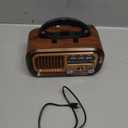 PRUNUS J-150 Portable Radio AM FM SW Bluetooth, Retro Radios Vintage Transistor with Best Sound, Solar/D Battery Operated/USB Rechargeable, TWS, Support TF Card/USB Playing