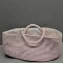 Large Baby Diaper Caddy Organizer for Girl Boy Rope Nursery Storage Bin Basket Portable Holder Tote Bag for Changing Table Car Travel Baby Shower Gifts Newborn Essentials Registry Must Haves Pink