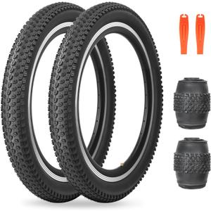 MEGHNA Mountain Bike Tire 20/24/26/27.5/29 x 2.125 inch Foldable Tire Anti Slip Tread All Terrain Tire Replacement for Kids Bike Cruiser Bike Folding Bike