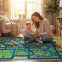 Esup 4'x6' Non-Slip Kids Rugs Perfect for Playrooms, Bedrooms, and Nurseries Educational Playground Mat- Extra Thick Safety Carpet, Indoor Outdoor Use, Easy Clean
