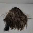 Brown Wig with Bangs,Brown Highlight Synthetic Shoulder Length Curly Wavy Wigs for Women Party Daily Use 18IN