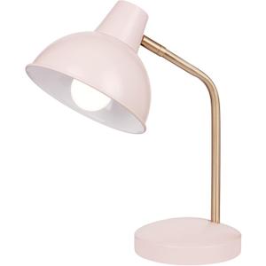 GLOBE Electric 67339 16 Inch Pink Desk Lamp with Gold Arm, in-Line On/Off Switch, Reading Light, Ideal for Bedroom, Dorm and Office (Matte Rose, Robin)