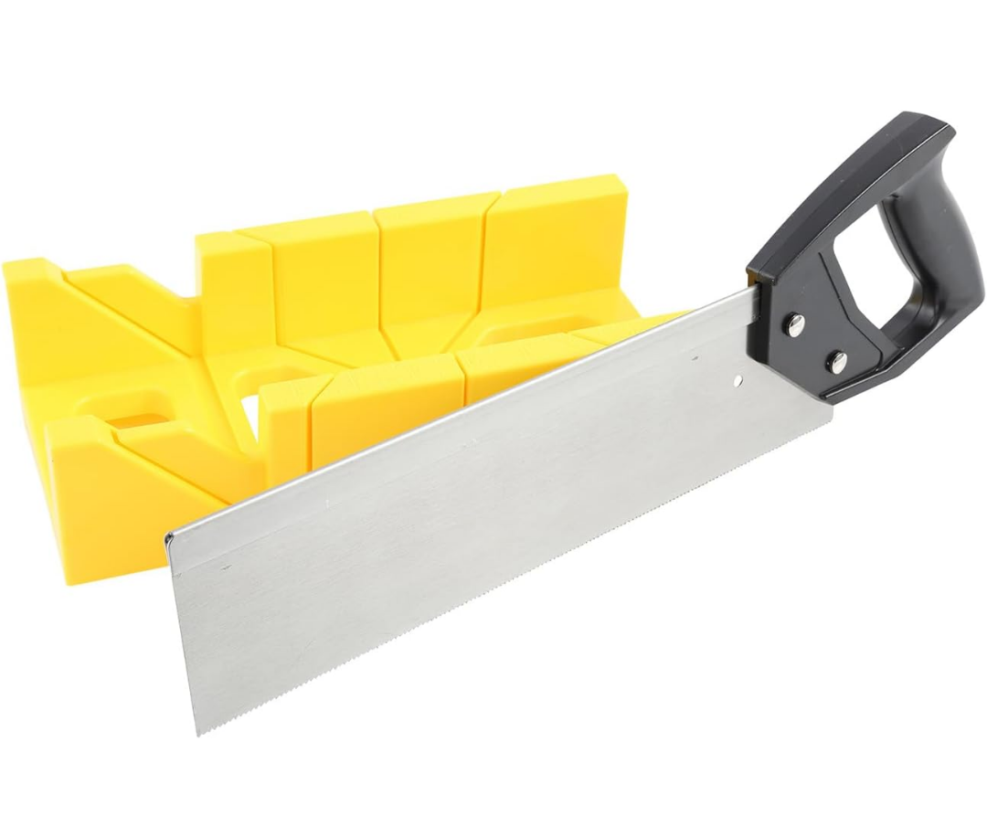 GreatNeck BSB14 Mitre Box and Saw Set, 12 Inch Mitre Box with 14 Inch Back Saw, Precision Cuts for Trim and Molding, Woodworking and Beveled Corner Cuts
