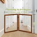LZRS Clear Dog Gate for Indoor Use - Transparent Pet Fence with Solid Hardwood and Plastic Board, Stylish & Durable freestanding Pet Gate for Doorways, Stairs and Hallways-2 Panel Cherry