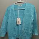 GRACE KARIN Lightweight Summer Cardigan Trendy Patterned Sweater Shrug Elegant Knitted Bolero Sweater Top Aqua Blue S