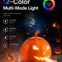 HOPOCO Halloween Pumpkin Fog Machine with 12 LED Colors & 4 Light Modes, 11.8" x11"