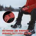 Waterproof Winter Work Gloves Men,Cold Weather Insulated Work Gloves Thermal Liner Superior Grip Latex Coating Warm for Outdoor x-Large (Red)
