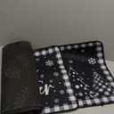 Fourluoo Sets of 3 Winter Snowman Kitchen Rugs and Mats Non Slip Washable Black White Snowman Door Mats for Floor Home Bathroom Cabin Winter Decor, 3 Sizes