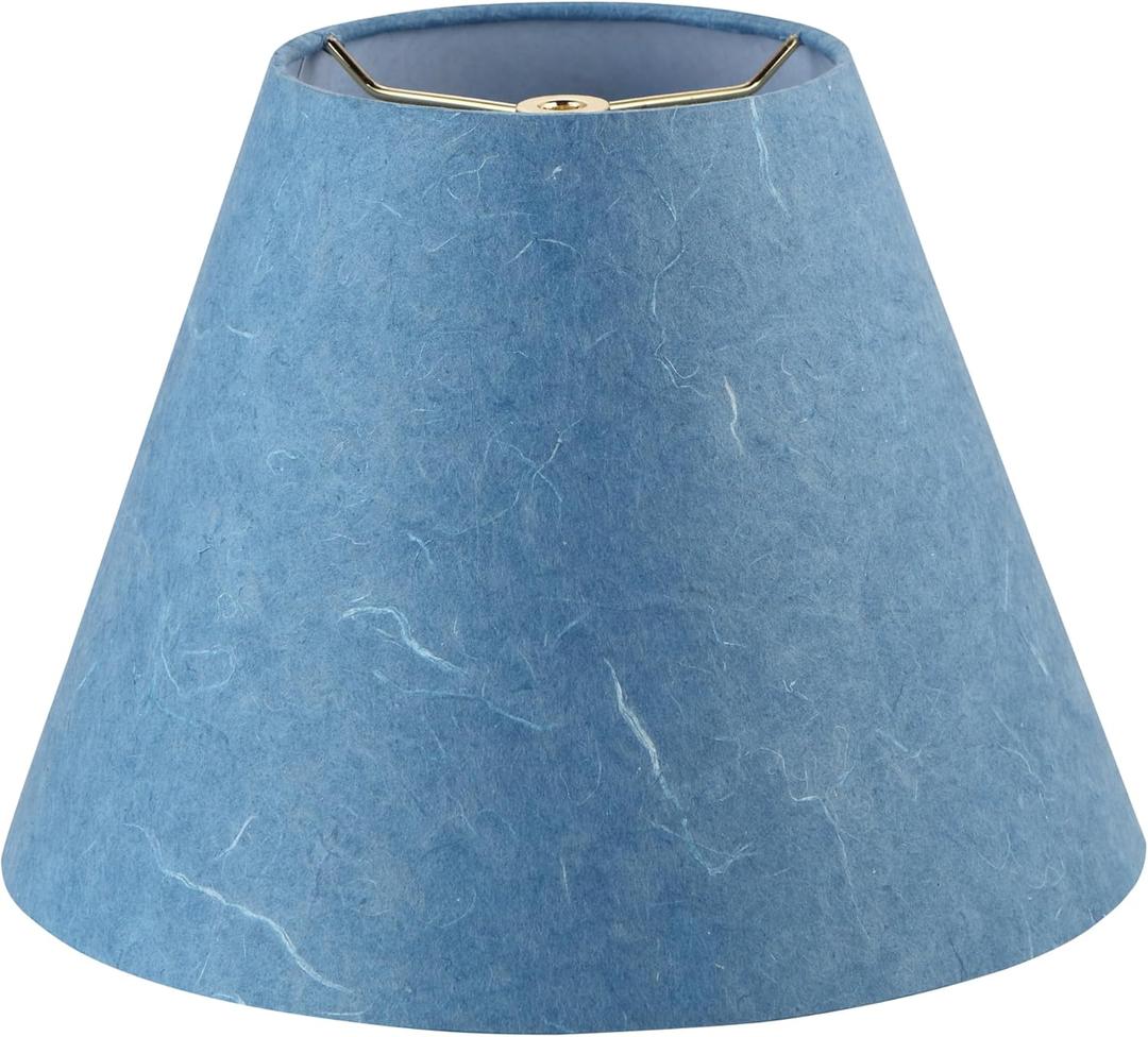 Aspen Creative 32641 Transitional Empire Shape Spider Construction Lamp Shade in Denim Blue, 6" Top x 12" Bottom x 9" Slant Height