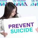 4 Pcs Suicide Prevention Posters Teal and Purple Ribbon Suicide Awareness Autograph Poster 5 x 5ft Photo Props Backdrop Motivational for Fundraiser Charity Event School Social Public Activity Supplies