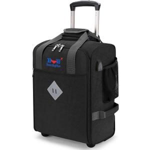 For Spirit Airlines 18x14x8 Inches Personal Item Under Seat Rolling Duffle Bag Luggage Suitable For Major Airlines Including AA and Frontier (Black)