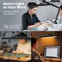 Neatfi 3,500 Lumens LED Desk Lamp – 45W Dimmable Task Light | Adjustable Color Temperature | 3 Light Modes | 540 SMD LEDs | Reading, Craft, Workbench & Office (Black-CCT, 26-Inch Wide Shade)