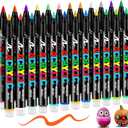 24 Acrylic Paint Markers, Waterproof Paint Pens Brush Tip with No-Bleed Automatic Ink, Fabric Markers for Rock, Metal, Glass, Wood, Canvas, Ceramic, Plastic, DIY Craft, Art Supplies