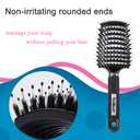 Boar Bristle Hair Brush Set - Dry/Wet Hair Brushes Detangler for Fine, Thick, Curly Hair - Curved and Vented Hair Brush for Women, Men or Kids