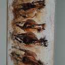 tigeridge Horses Canvas Wall Art - Brown Horse Pictures Animal Wall Decor Running Horses Painting Prints Artwork for Living Room Bedroom Home Office Wall Decorations 24" x 48"