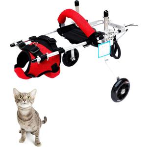 Cat Wheelchair Adjustable 2 Wheels Pet Wheelchair Lightweight Cat Support Wheels for Rehabilitation Aid for The Back Legs of Aging, Arthritic, Injured, Disabled, Weak Cats/Pets (M)
