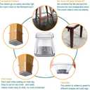 32 Pcs Square Chair Leg Protectors for Hardwood Floors,Felt Furniture Floor Protectors with Silicone Caps, Large Size (Fits Chair Legs with Side Length: 1-1/16'' to 1-5/8'')