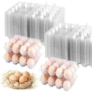 100 Pack 12 Count Plastic Egg Cartons - Bulk Cheap Clear Reusable Egg Containers for Chicken Eggs, Dozen Egg Storage Solutions.