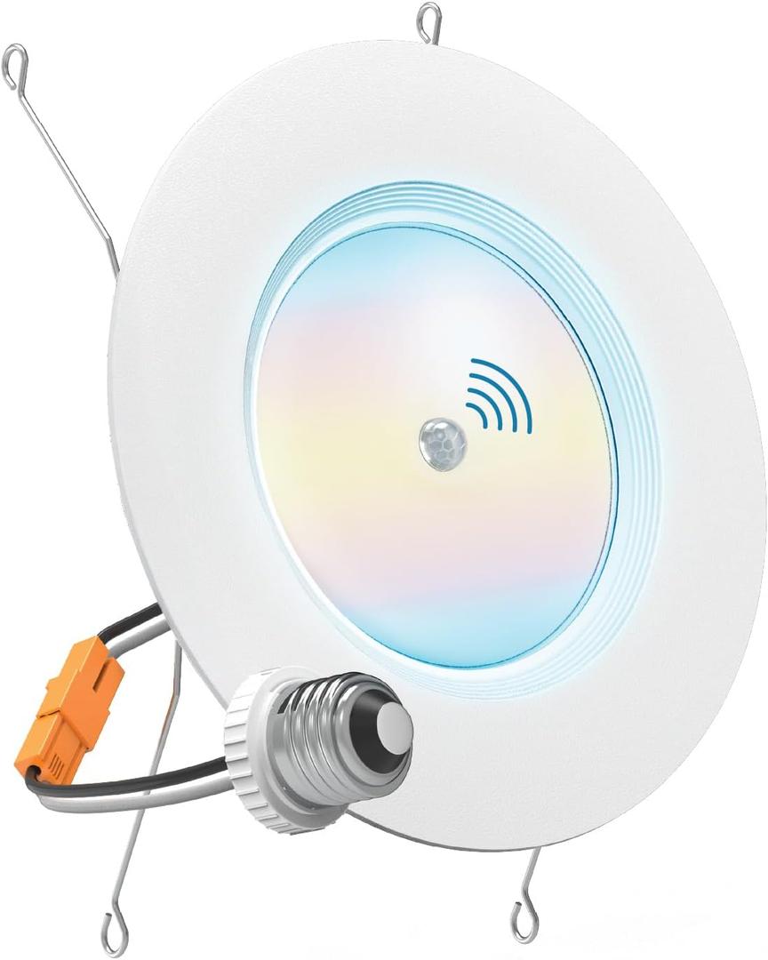 Sunco 6 Inch LED Can Lights Retrofit Recessed Lighting, Motion Sensor Ceiling Light, 850 LM, Selectable CCT 2700K/ 3000K/ 4000K/ 5000K/ 6000K, 10W, ETL.