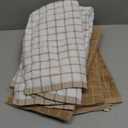 Homaxy Premium Cotton Kitchen Towels 16"x 28", Large Natural Ring Spun 390 GSM Dish Towels, Super Absorbent Terry Kitchen Hand Towels, Soft Tea Towels with Hanging Loop, Tan Check Design, 6 Pack