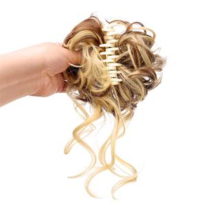 Synthetic Claw Chignon Curly Hair Bands Bun Hairpiece For Women Scrunchy Natural Clip-On Hair Fake False Hair (1Pcs8)