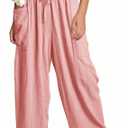 Flygo Girls Wide Leg Pants Casual Flowy Elastic Waist Palazzo Harem Trousers with Pockets, Size XL