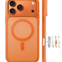 TORRAS Magnetic Shockproof for iPhone 17 Pro Case, Compatible with MagSafe, MilitaryGrade Drop Protection, Camera Control, DIY Button, Slim Translucent Phone Case for iPhone 17 Pro, Orange
