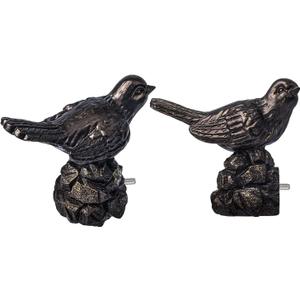 1 or 7/8 Inch Bird-Shaped Decorative Finials for Curtain Rods,Vintage Oil Bronze Curtain Rod Ends Metal Curtain Rod Finials Ends Easy to Install Set of 2 Rod End