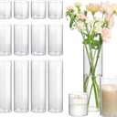 ComSaf Glass Cylinder Vases Pack of 14, Clear Bud Vases for Centerpieces Wedding Decoration, 4 inch 7.5 Inch 12 Inch Tall Clear Flower Vases, Hurricane Candle Holder for Party Home Decor