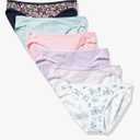Amazon Essentials Women's Cotton Bikini Brief Underwear, Pack of 6, Large