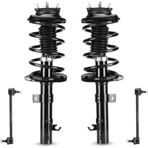 Front Quick Struts w/Coil Spring & Sway Bar Links for 2006-2011 Ford Focus ONLY 2L Engines (Exc. SPORT, ST, ZX4 ST), 2007 2008 2009 2010 Strut Shock Absorber Assembly Replace 172257 172258 K80066