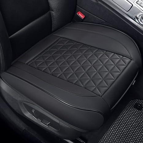 Black Panther Luxury Faux Leather Car Seat Cover Front Bottom Seat Cushion Cover, Anti-Slip and Wrap Around The Bottom, Fits 95% of Vehicles - 1 Piece,Black