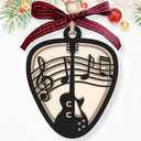 TUMSHANIP Guitar Ornaments - Guitar Christmas Ornament - Musical Christmas Ornaments - Wooden Ornament