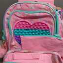 CCJPX 3Pcs Kids Rolling Backpack for Girls, Love Roller Wheeled Bookbag Toddler Elementary School Bag with Wheels (Pink)