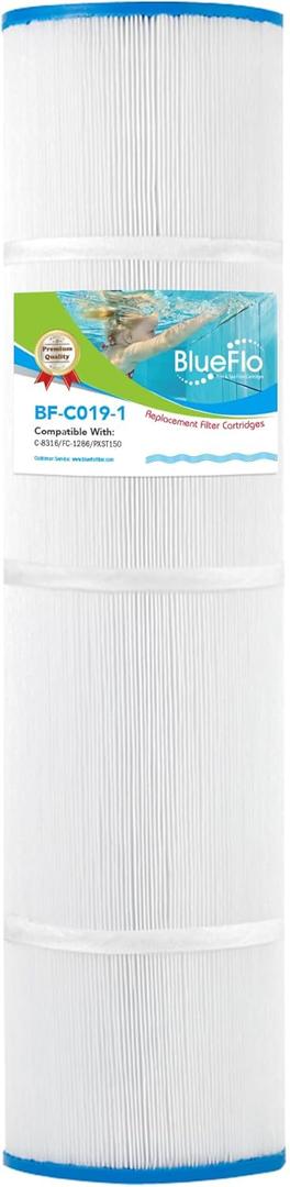 Pool Filter Cartridge Replacement for Unicel C-8316, Hayward XStream CC1500, CCX1500RE, CC1500RE, Filbur FC-1286, PXST150, 817-0150P, 23 5/16" x 8 15/16", 150 Sq.Ft, 1 Pack