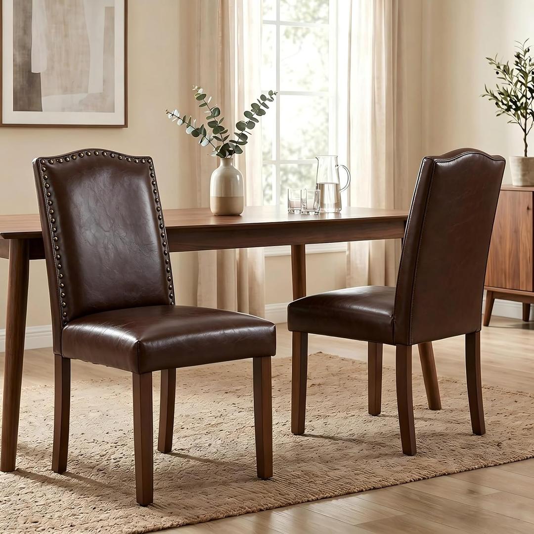 Dining Chairs Set of 2, PU Leather Kitchen Chair for Living Room