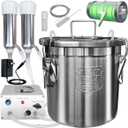 12L Cow Milking Machine, Rechargeable Battery Powered Speed Adjustable Pulsating Vacuum Pump, 304 Stainless Steel Milk Bucket with Auto Stop Check Valve Cow Milker Machine (Pro Model)