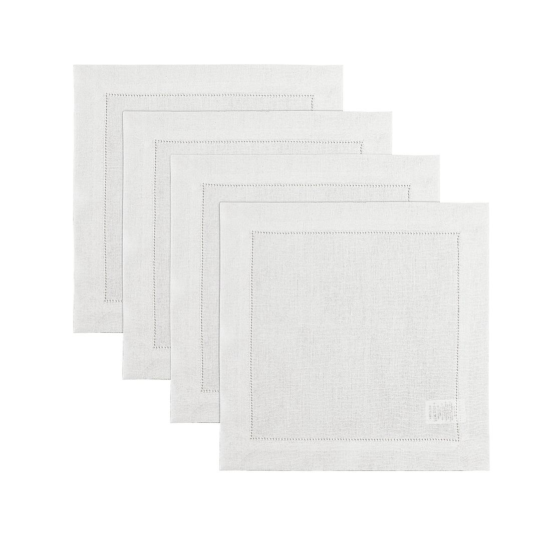Solino Home 100% Pure Linen Napkins Light Green Woven, 20 x 20 in, Set of 4