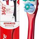 Colgate 360 Optic White Advanced Whitening Toothbrush, Adult Medium Toothbrush with Whitening Cups, Helps Whiten Teeth and Removes Odor Causing Bacteria, 2 Pack