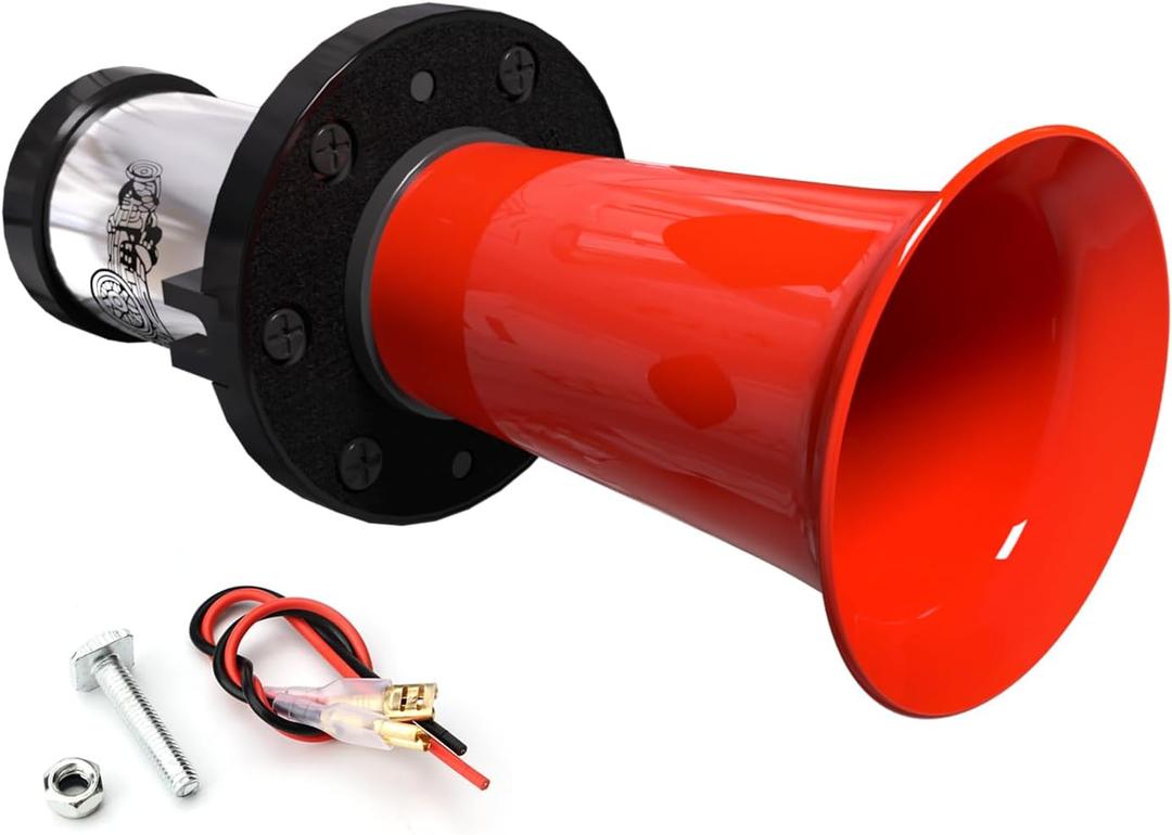 OOGA Air Classical Ahooga Antique Car Horn - Old Style School 12V 110DB Vintage Fashion Fun for Volkswagen, Car, Trucks, RV's (Red)